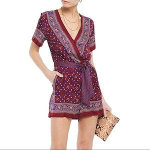 NWT Sandro Paris Dilone "Bordeaux" Wrap Romper 36